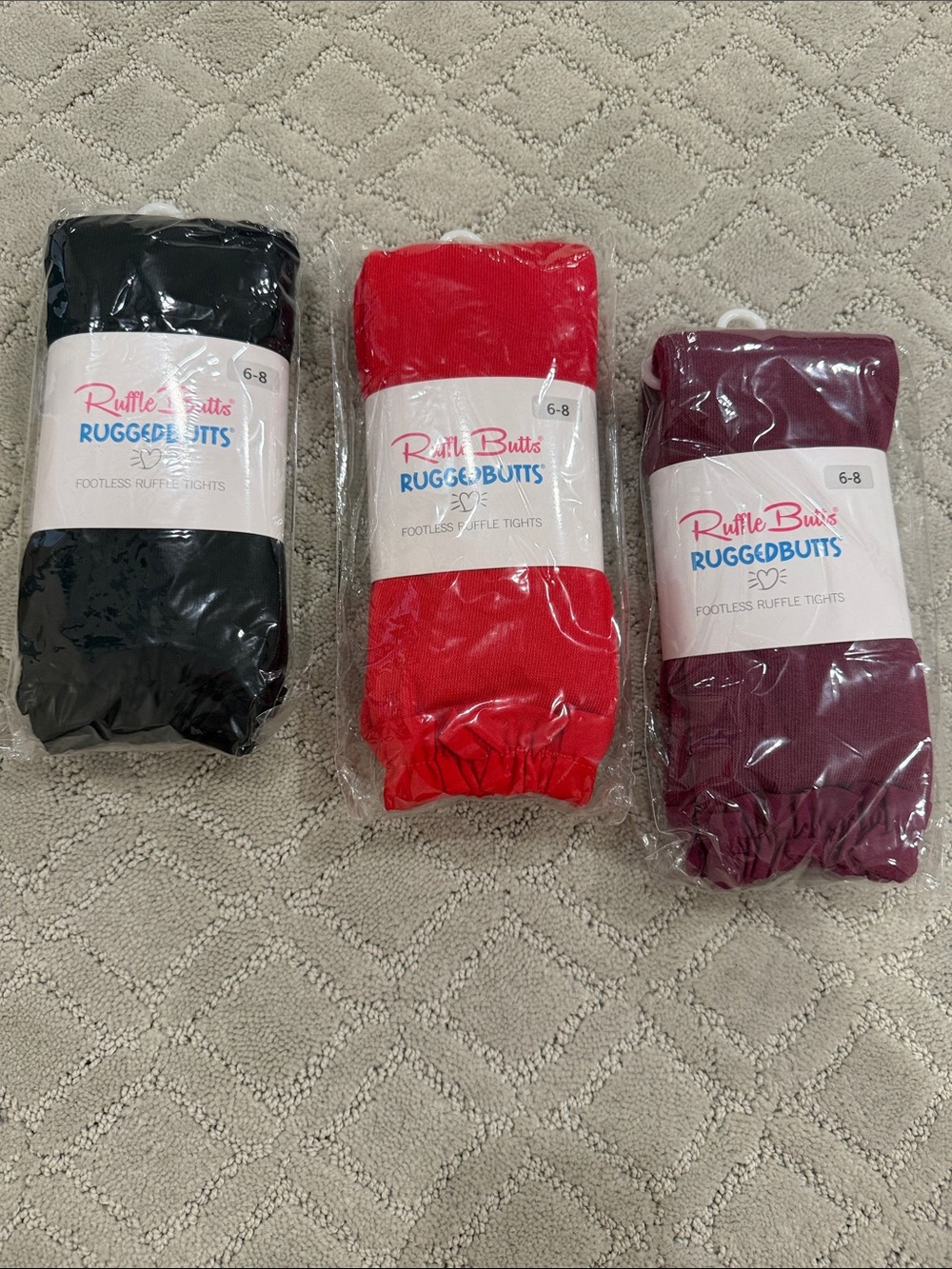 Ruffle Butts Footless Ruffle Tights in Black, Red, Burgundy